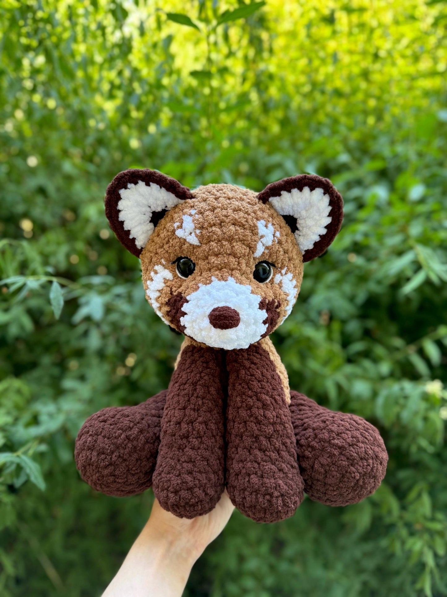 Crochet Sitting Red Panda Pattern Amigurumi Stuffed Animal Tutorial PDF