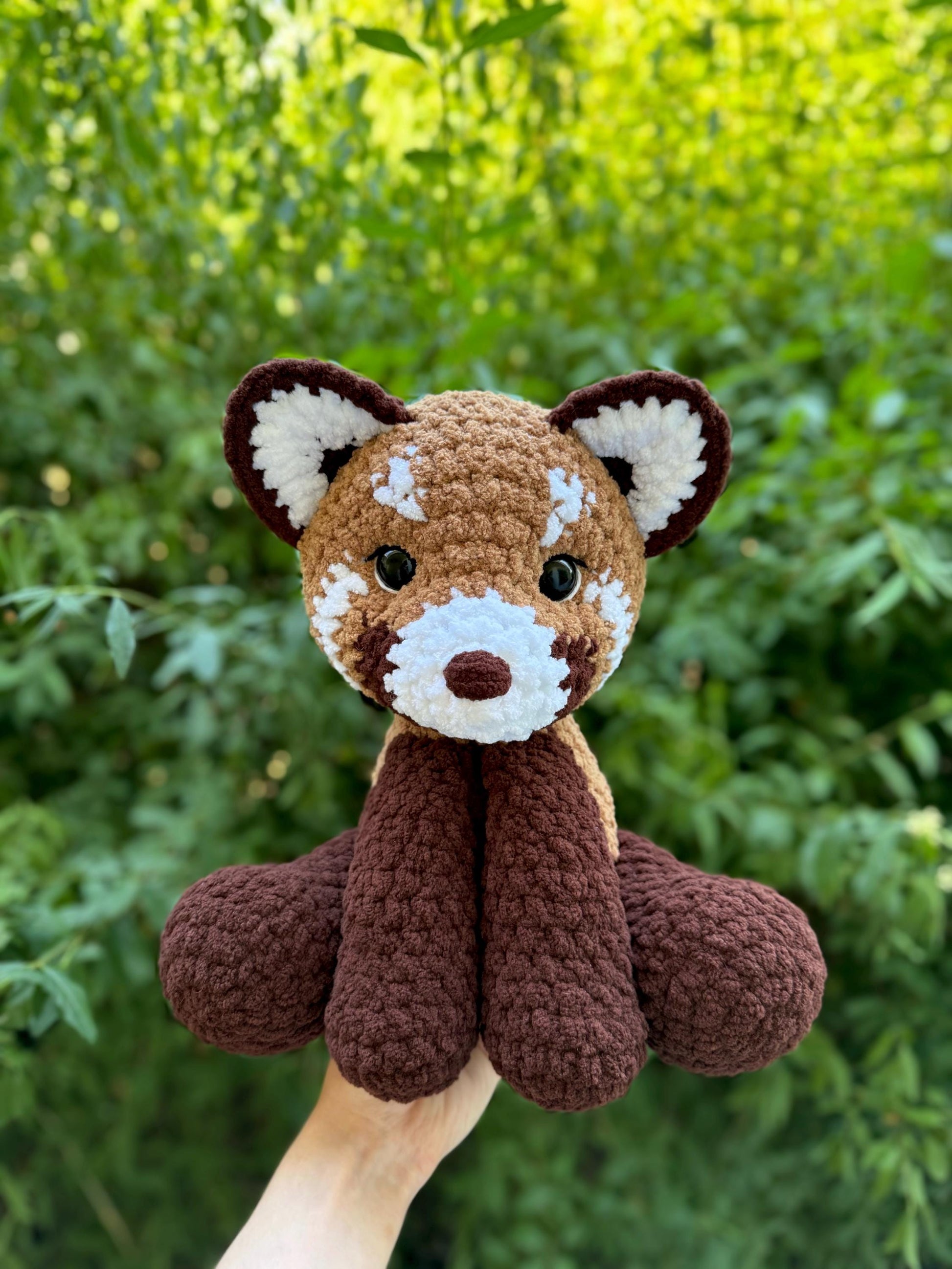 Crochet Sitting Red Panda Pattern Amigurumi Stuffed Animal Tutorial PDF