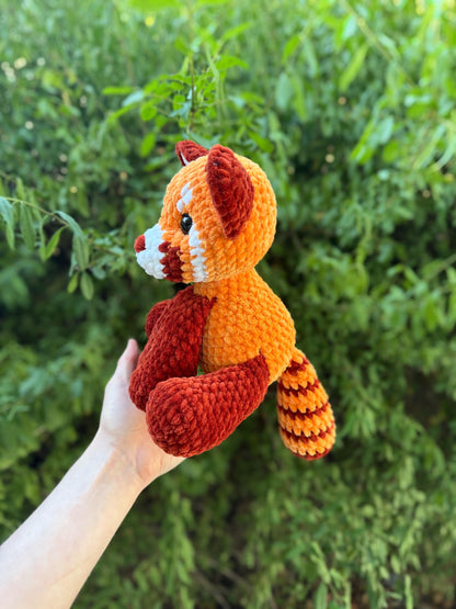 Crochet Sitting Red Panda Pattern Amigurumi Stuffed Animal Tutorial PDF