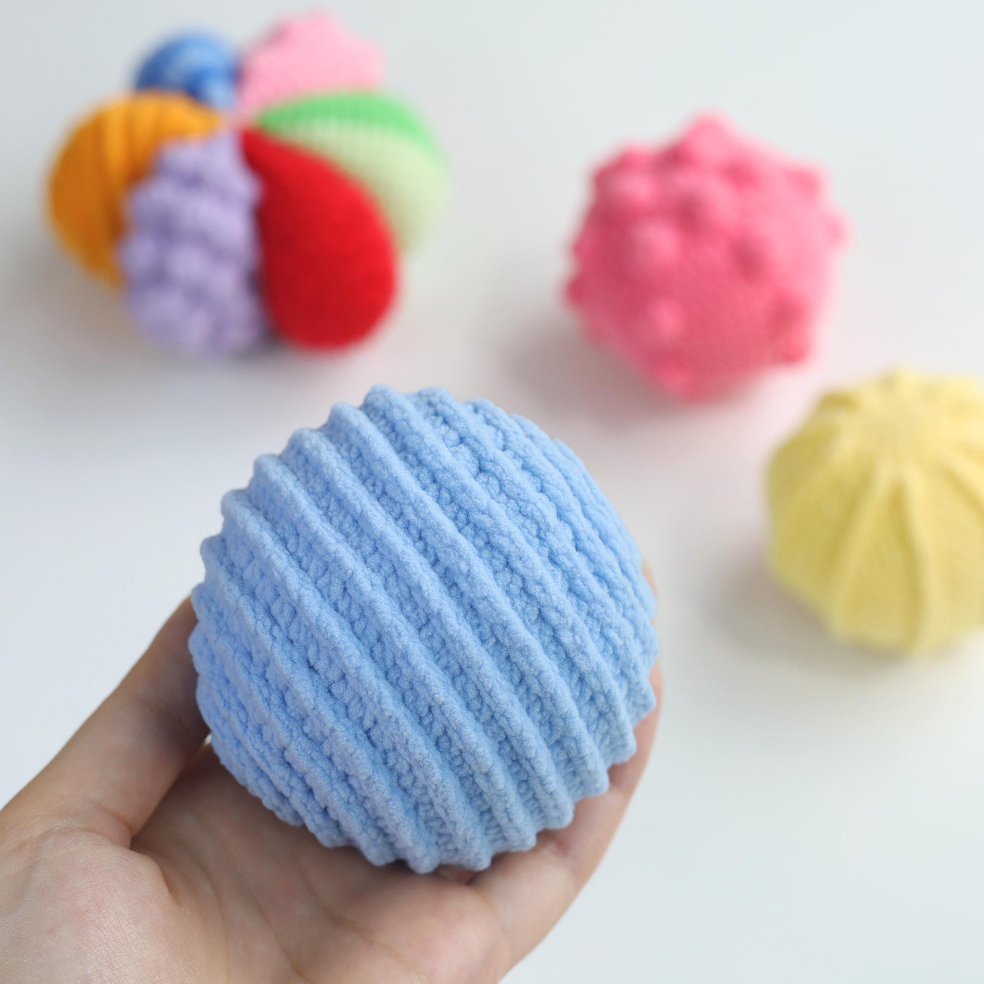 Hooktasyy 4-in-1 Sensory Balls Crochet Pattern Montessori Baby Gift PDF