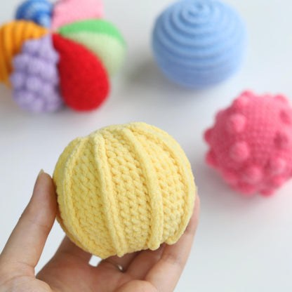 Hooktasyy 4-in-1 Sensory Balls Crochet Pattern Montessori Baby Gift PDF