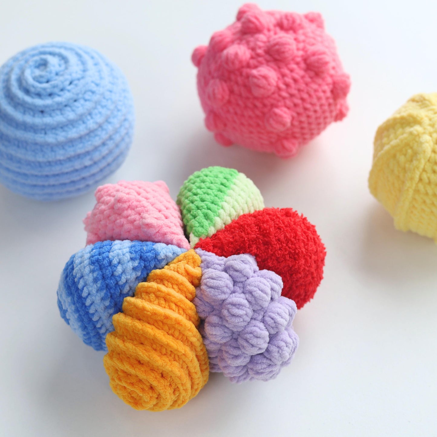 Hooktasyy 4-in-1 Sensory Balls Crochet Pattern Montessori Baby Gift PDF