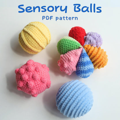 Hooktasyy 4-in-1 Sensory Balls Crochet Pattern Montessori Baby Gift PDF