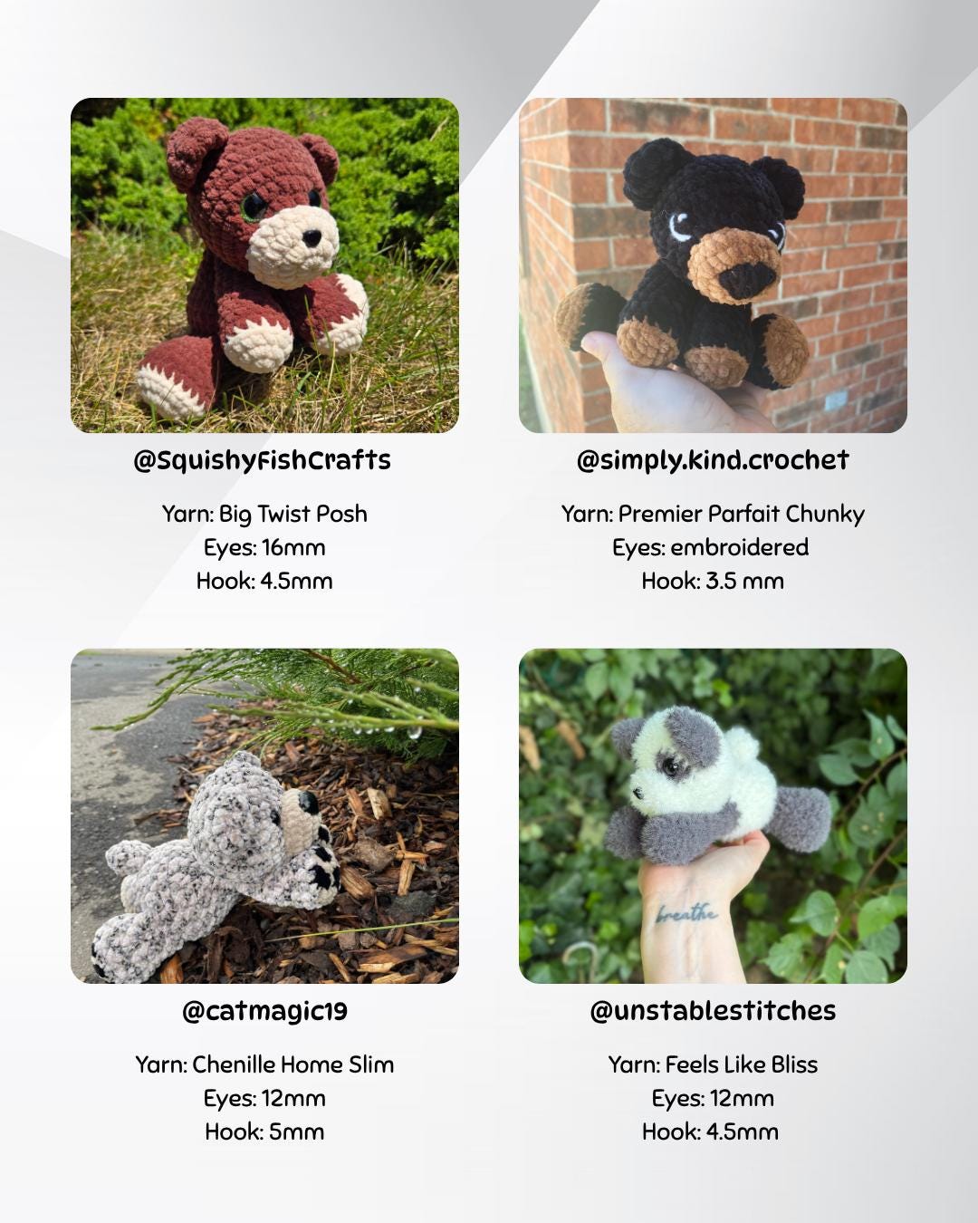 SnuggleBeansCrochet Berry the Bear Crochet Pattern Sploot Series PDF