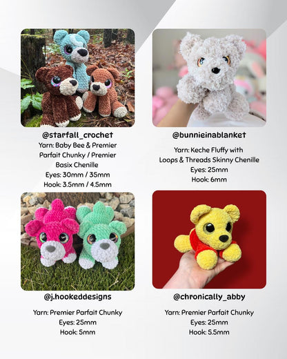 SnuggleBeansCrochet Berry the Bear Crochet Pattern Sploot Series PDF