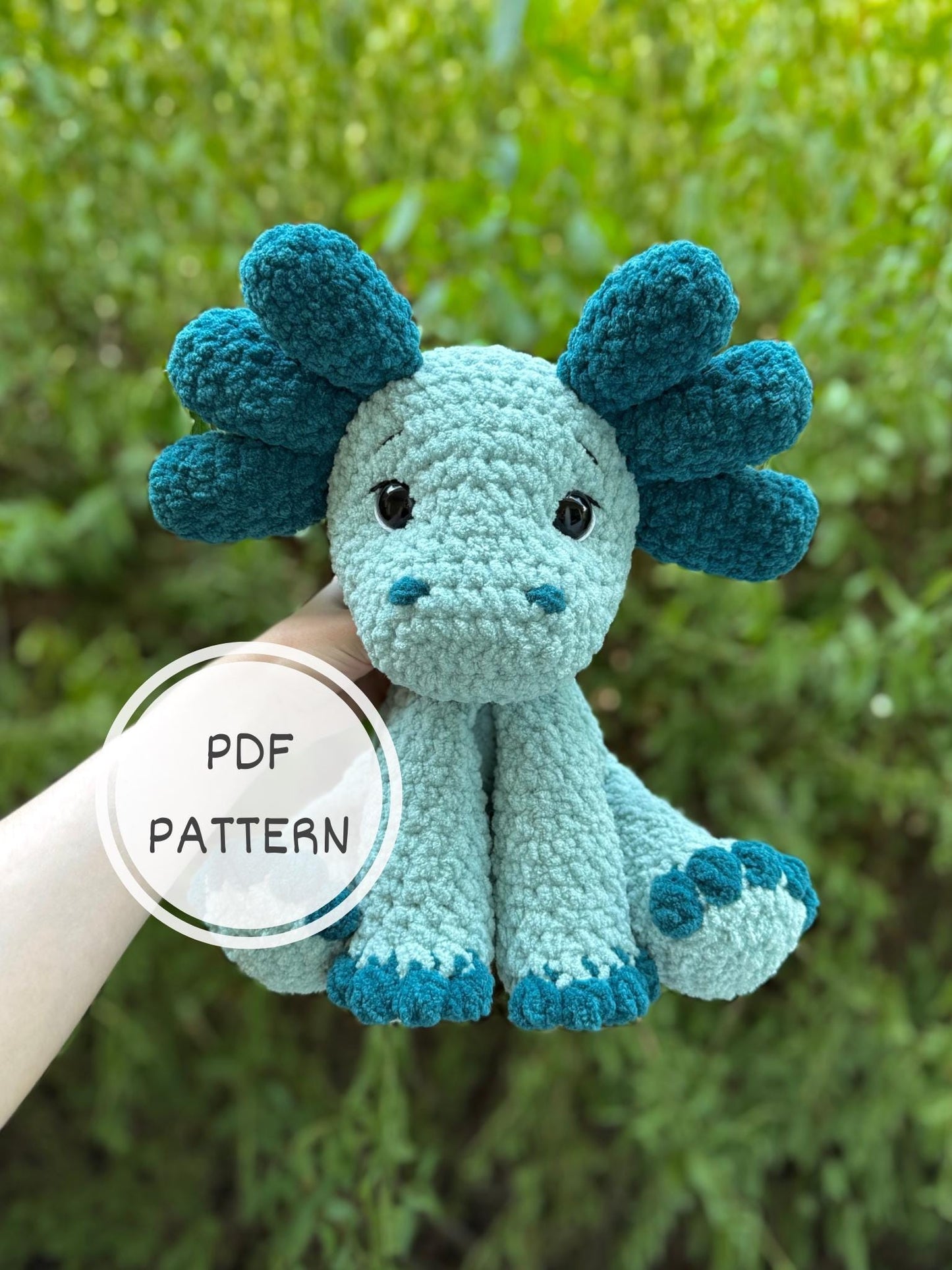 KnotsandSnugglesCo Axie the Axolotl Amigurumi Crochet Pattern PDF