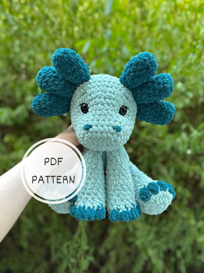 KnotsandSnugglesCo Axie the Axolotl Amigurumi Crochet Pattern PDF