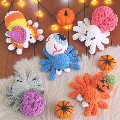 Hooktasyy 5-in-1 Spider Crochet Pattern Low-Sew Halloween Amigurumi PDF