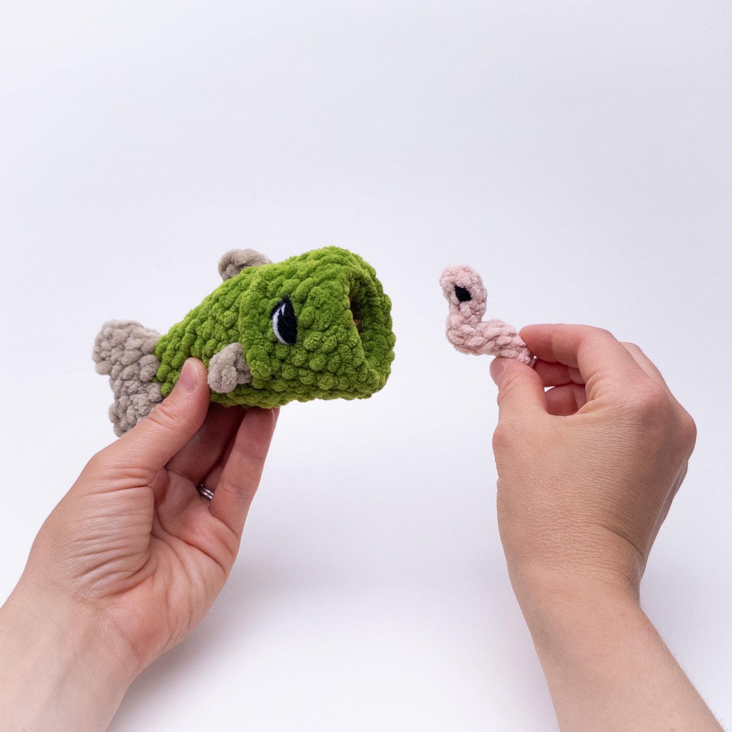 TheresasCrochetShop No-Sew Baby Bass with Worm Amigurumi Crochet Pattern PDF