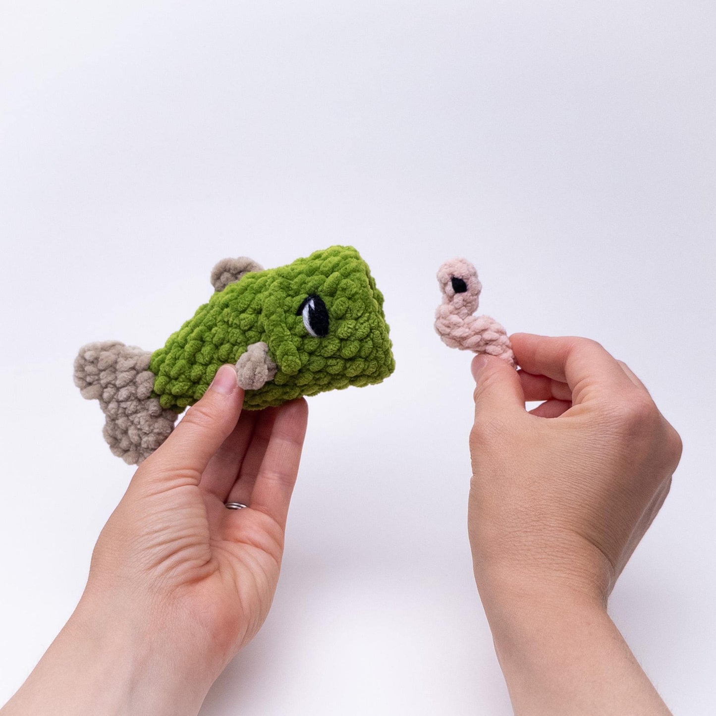 TheresasCrochetShop No-Sew Baby Bass with Worm Amigurumi Crochet Pattern PDF