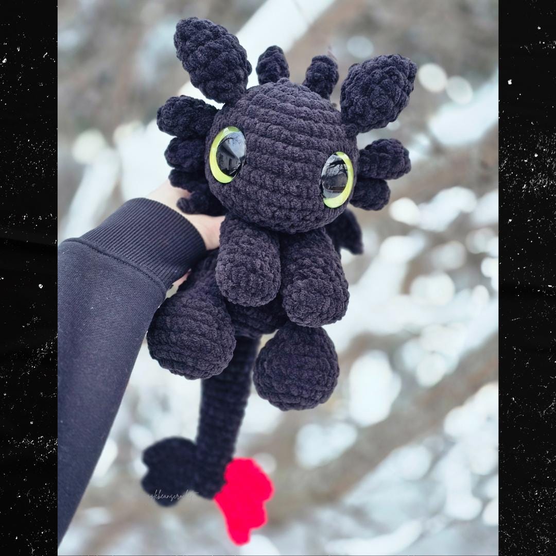 SnuggleBeansCrochet Baby Night Dragon Sploot Crochet Pattern Low-Sew Amigurumi PDF