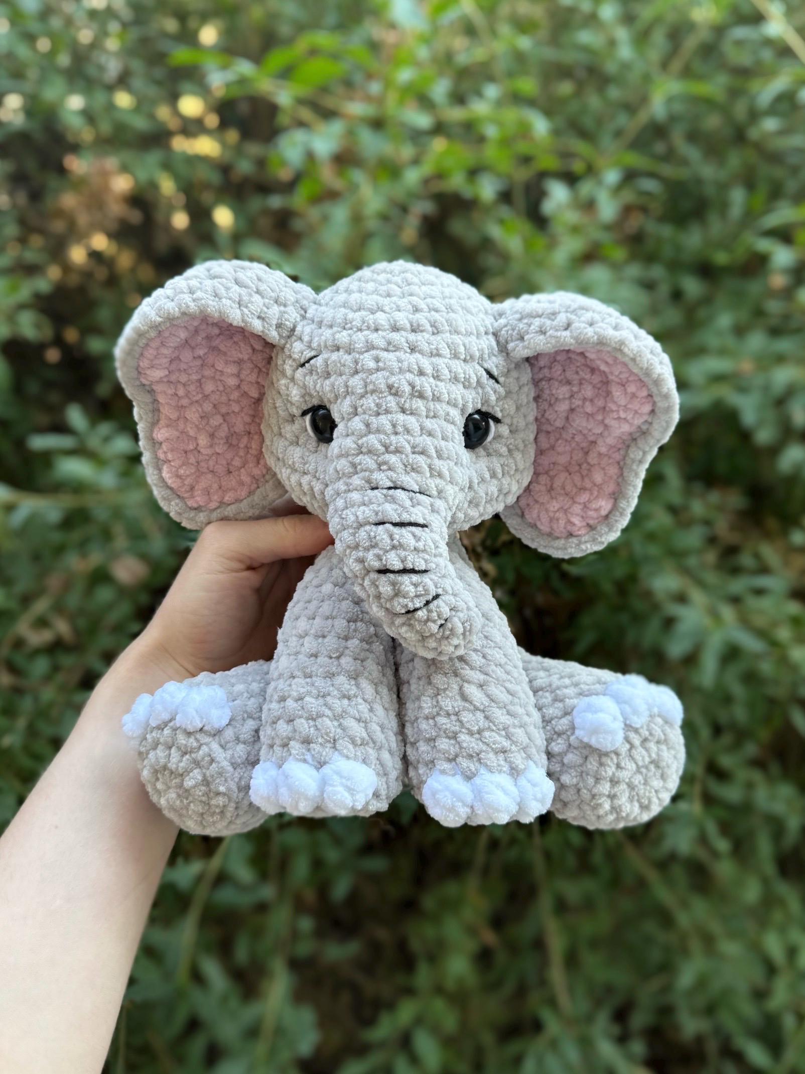 KnotsandSnugglesCo Ella the Elephant Crochet Pattern PDF