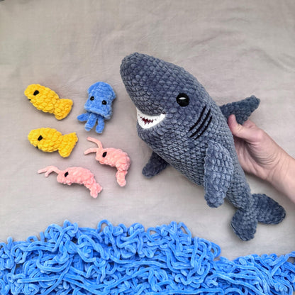 TheresasCrochetShop Sullivan the Hungry Shark Amigurumi Crochet Pattern PDF