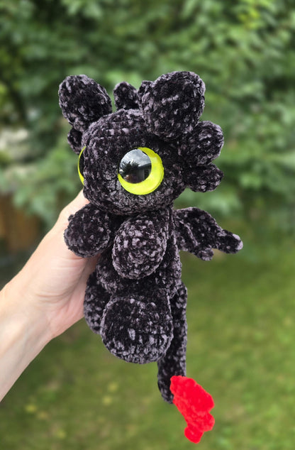SnuggleBeansCrochet Baby Night Dragon Sploot Crochet Pattern Low-Sew Amigurumi PDF