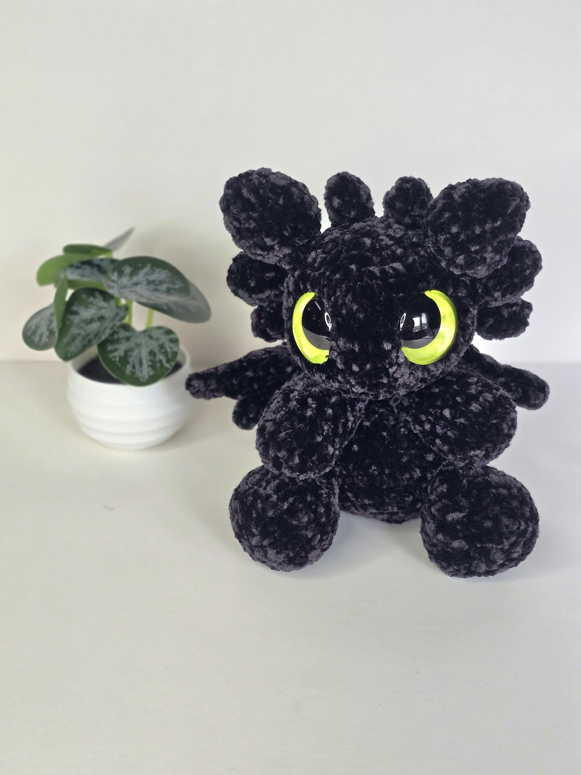 SnuggleBeansCrochet Baby Night Dragon Sploot Crochet Pattern Low-Sew Amigurumi PDF