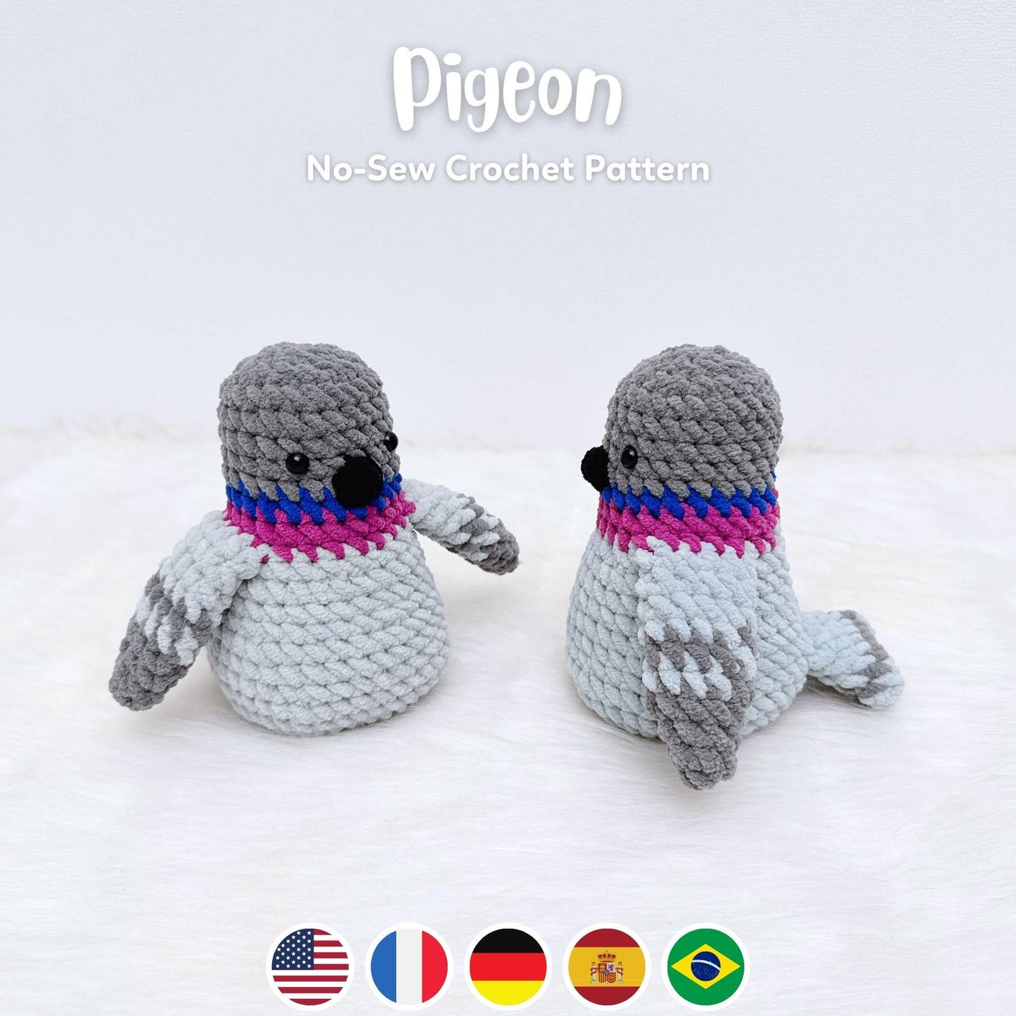 Bedabee No-Sew Pigeon Crochet Pattern Amigurumi PDF Tutorial