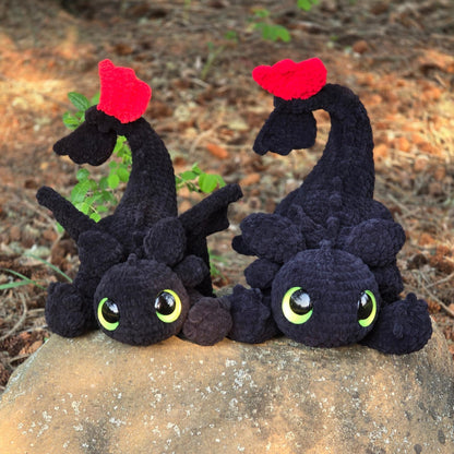 SnuggleBeansCrochet Playful Night Dragon Crochet Pattern Advanced Intermediate PDF