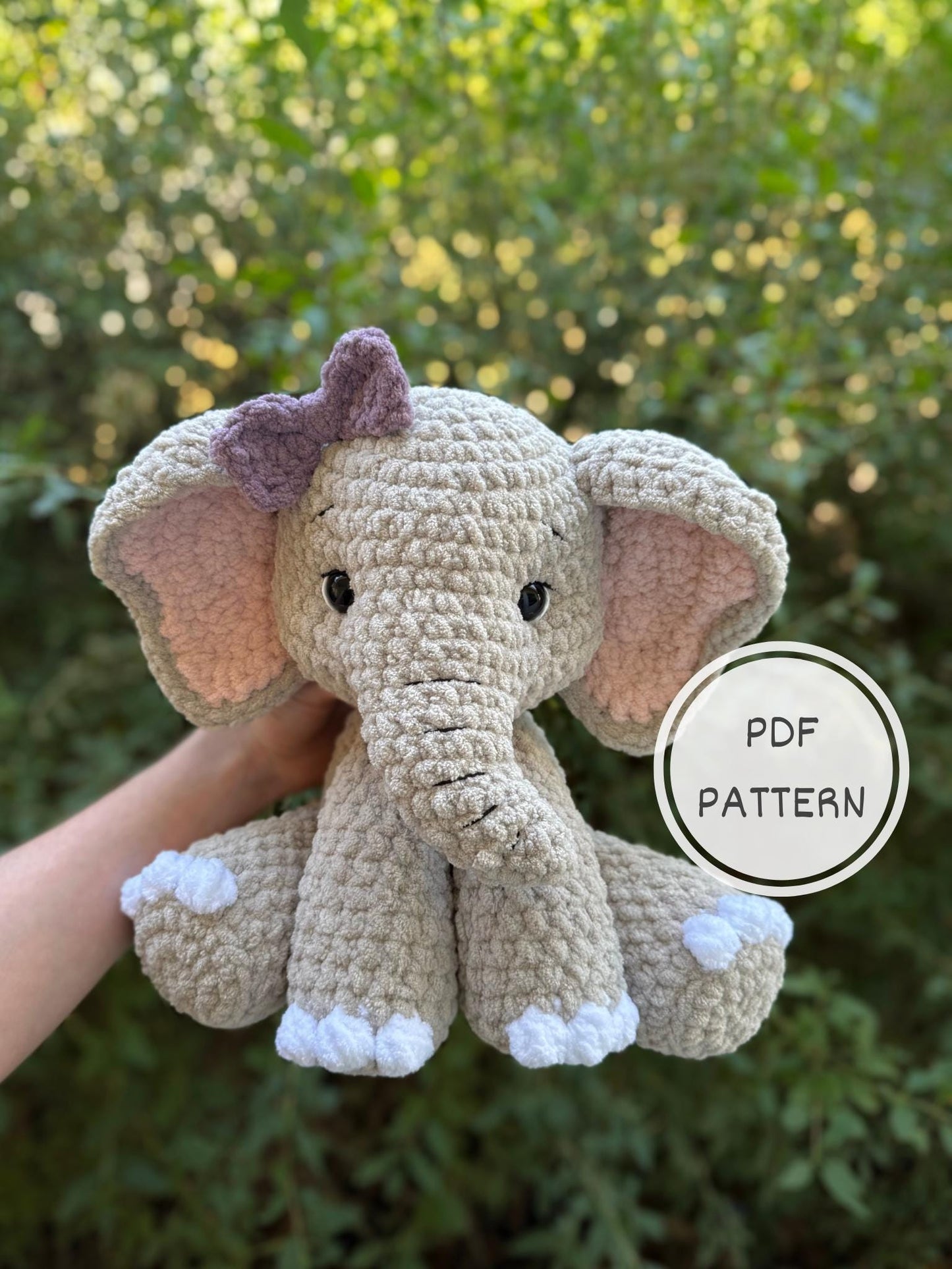 KnotsandSnugglesCo Ella the Elephant Crochet Pattern PDF