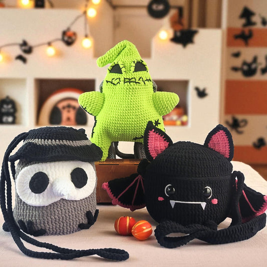 Hooktasyy 3-in-1 Halloween Candy BackPack Low Sew Crochet Pattern PDF