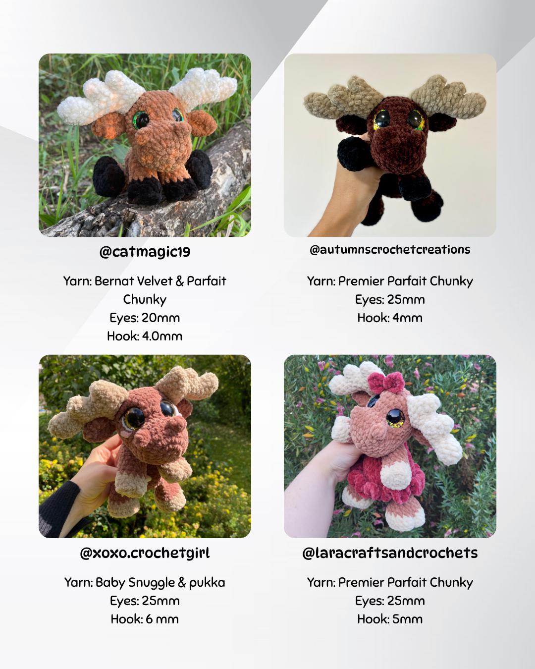 SnuggleBeansCrochet Melvin & Maple the Moose Crochet Pattern Advanced Intermediate PDF