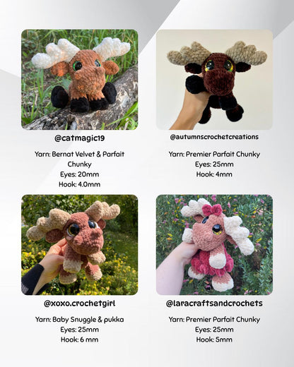 SnuggleBeansCrochet Melvin & Maple the Moose Crochet Pattern Advanced Intermediate PDF