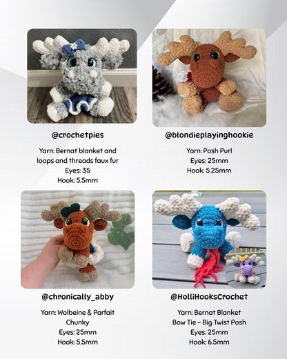 SnuggleBeansCrochet Melvin & Maple the Moose Crochet Pattern Advanced Intermediate PDF