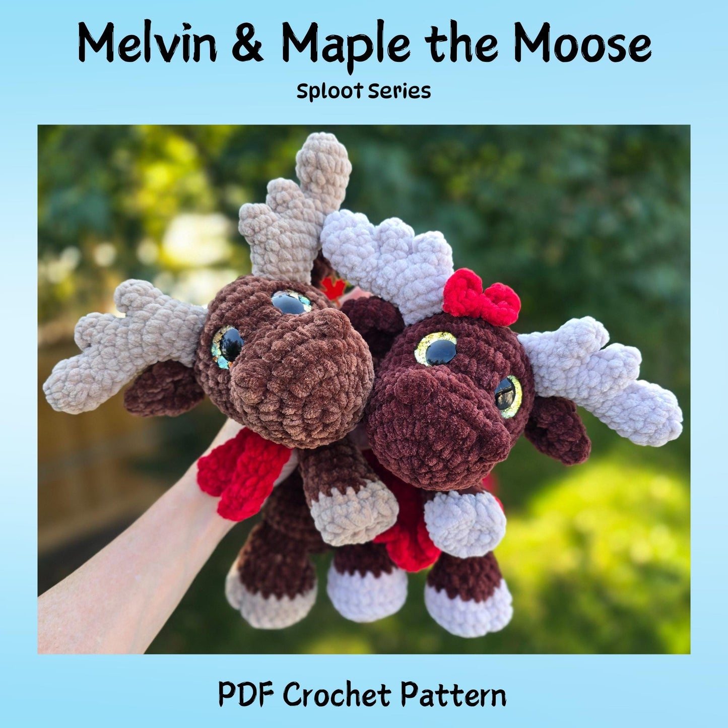 SnuggleBeansCrochet Melvin & Maple the Moose Crochet Pattern Advanced Intermediate PDF