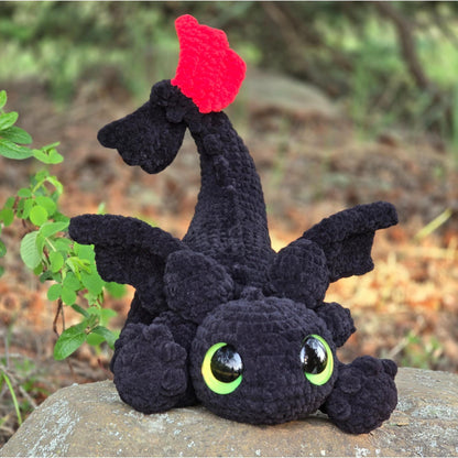 SnuggleBeansCrochet Playful Night Dragon Crochet Pattern Advanced Intermediate PDF