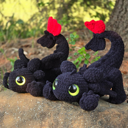 SnuggleBeansCrochet Playful Night Dragon Crochet Pattern Advanced Intermediate PDF