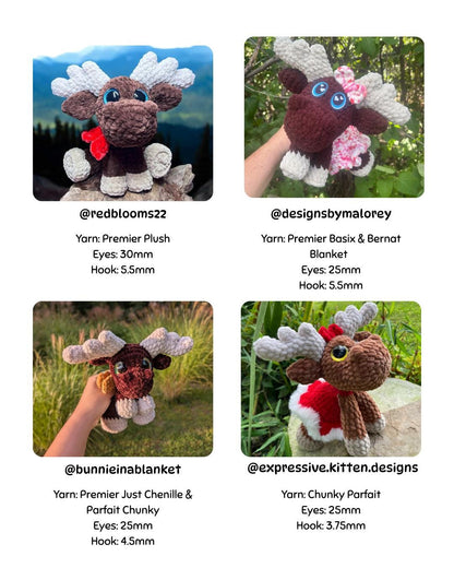 SnuggleBeansCrochet Melvin & Maple the Moose Crochet Pattern Advanced Intermediate PDF