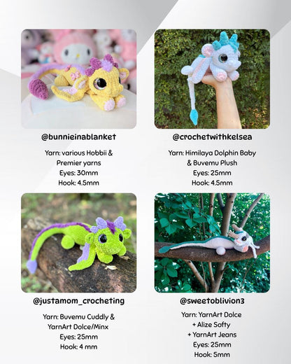 SnuggleBeansCrochet Eden the Cuddle Dragon Crochet Pattern PDF
