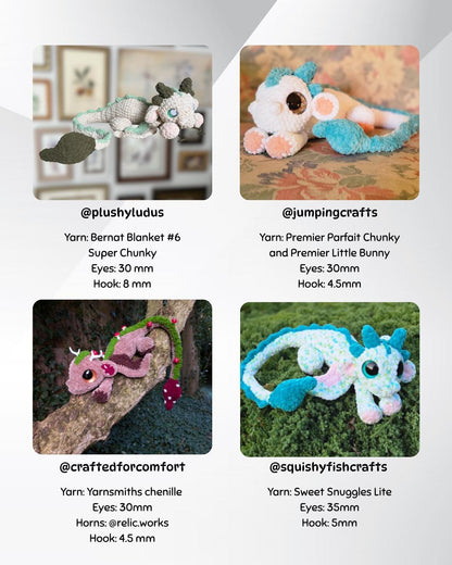 SnuggleBeansCrochet Eden the Cuddle Dragon Crochet Pattern PDF