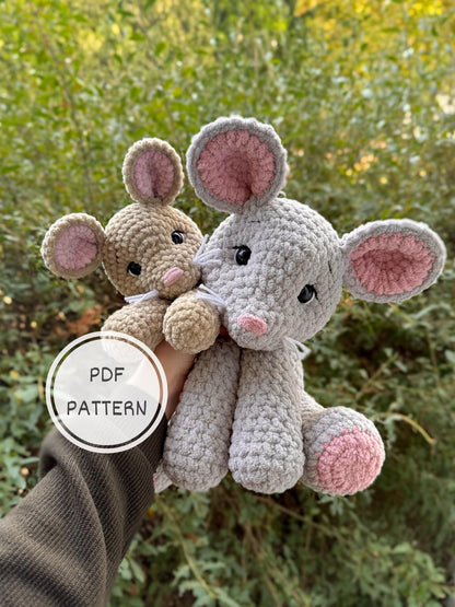 KnotsandSnugglesCo Mia the Mouse Amigurumi Crochet Pattern PDF