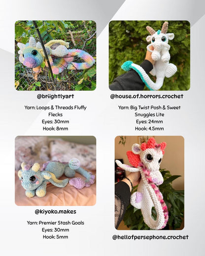 SnuggleBeansCrochet Eden the Cuddle Dragon Crochet Pattern PDF