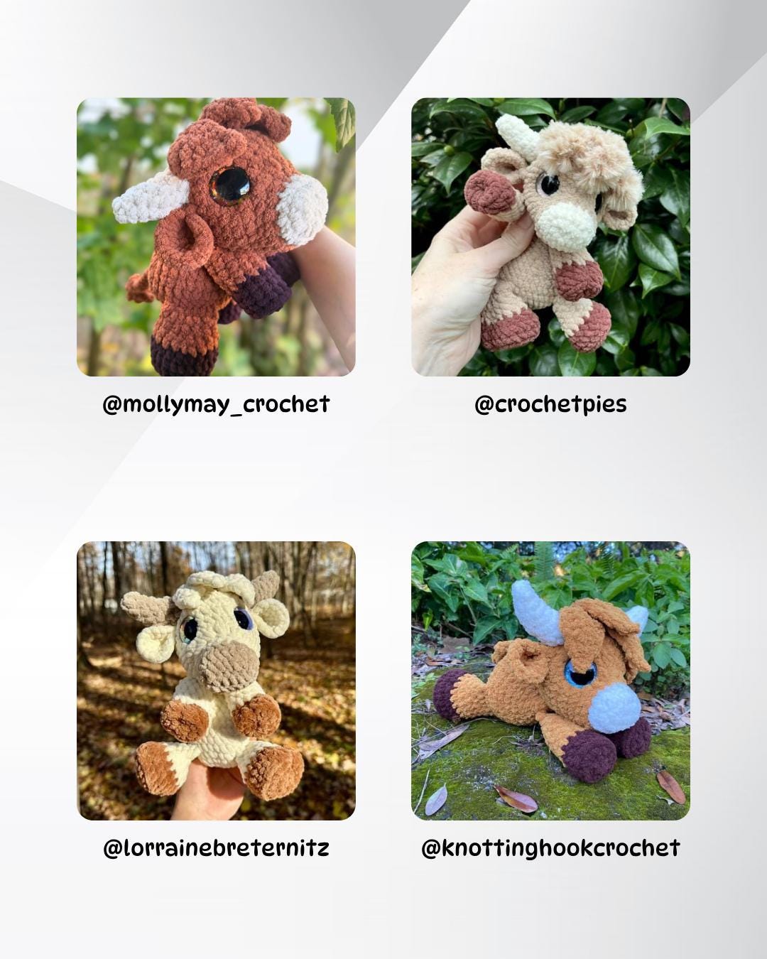 SnuggleBeansCrochet Hewie the Highland Cow Crochet Pattern Intermediate PDF