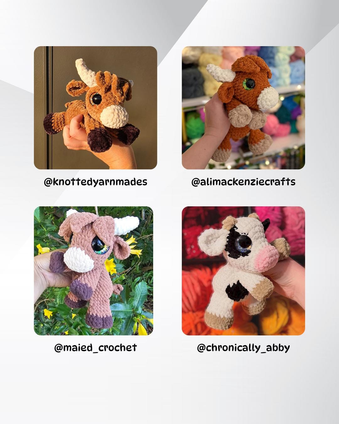 SnuggleBeansCrochet Hewie the Highland Cow Crochet Pattern Intermediate PDF