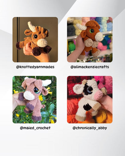 SnuggleBeansCrochet Hewie the Highland Cow Crochet Pattern Intermediate PDF