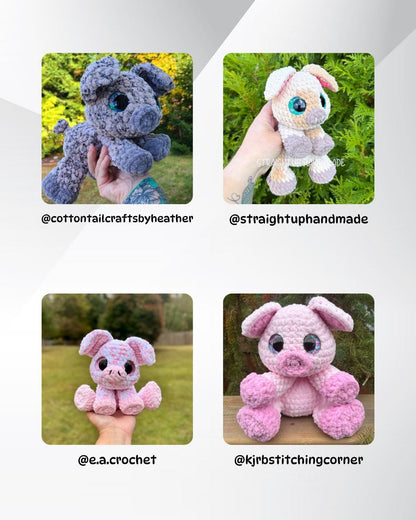 SnuggleBeansCrochet Pipsy the Pig Crochet Pattern Intermediate PDF