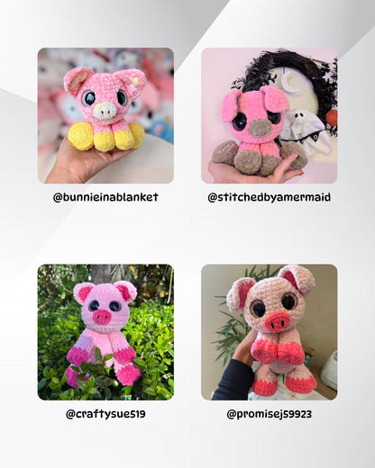 SnuggleBeansCrochet Pipsy the Pig Crochet Pattern Intermediate PDF