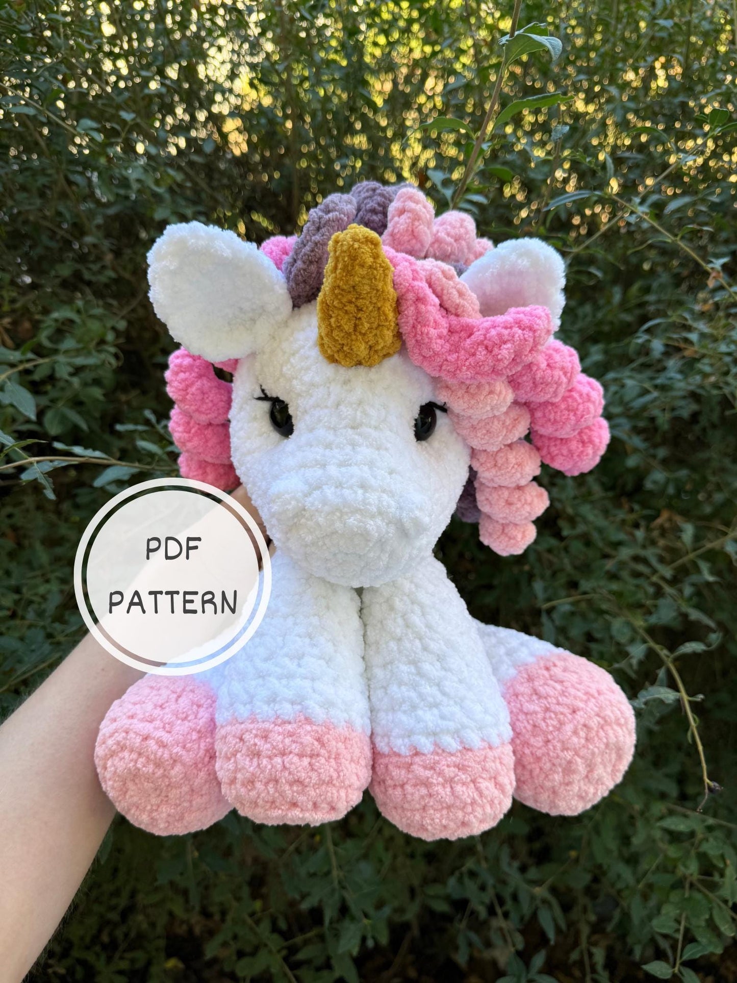 KnotsandSnugglesCo Opal the Unicorn Crochet Pattern PDF