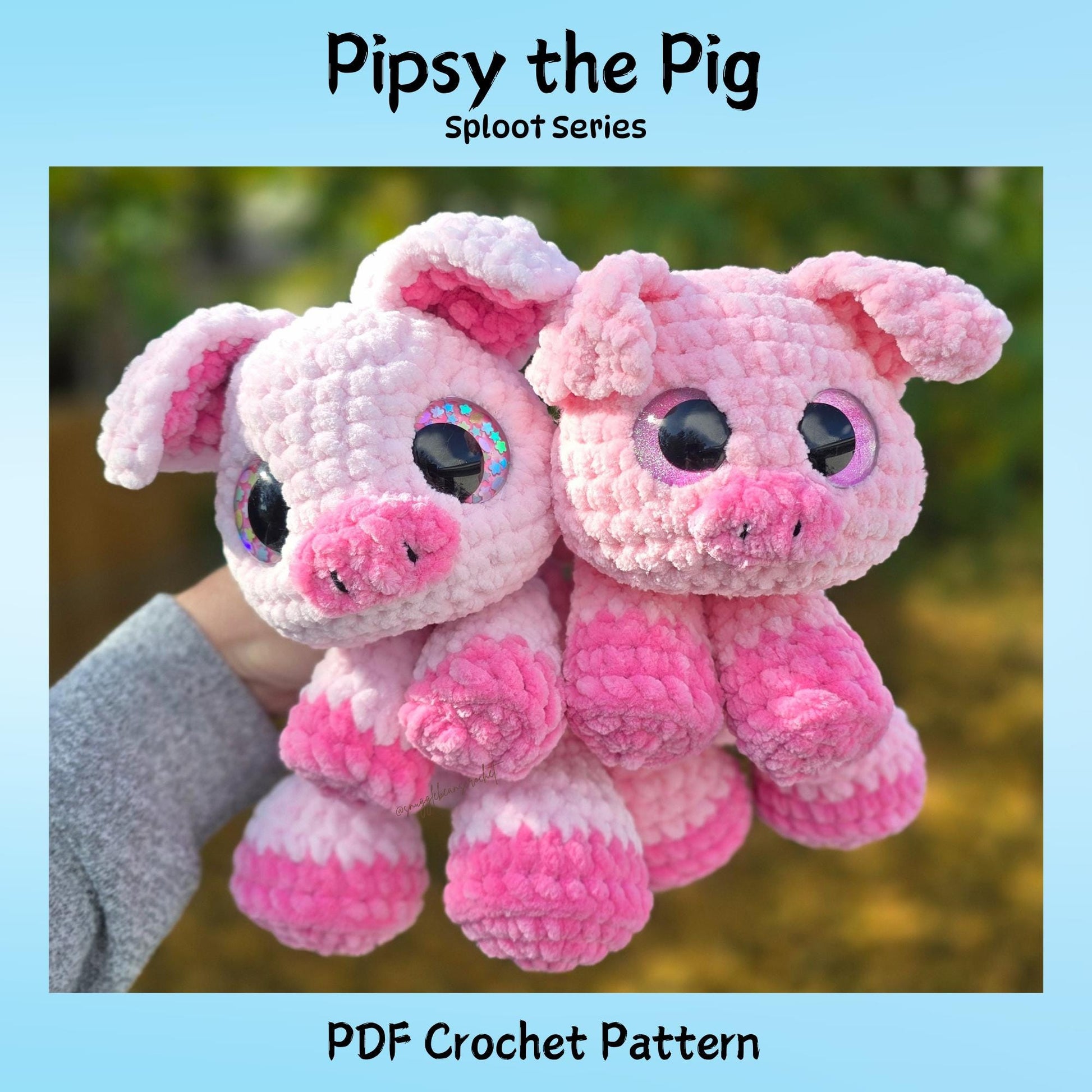 SnuggleBeansCrochet Pipsy the Pig Crochet Pattern Intermediate PDF