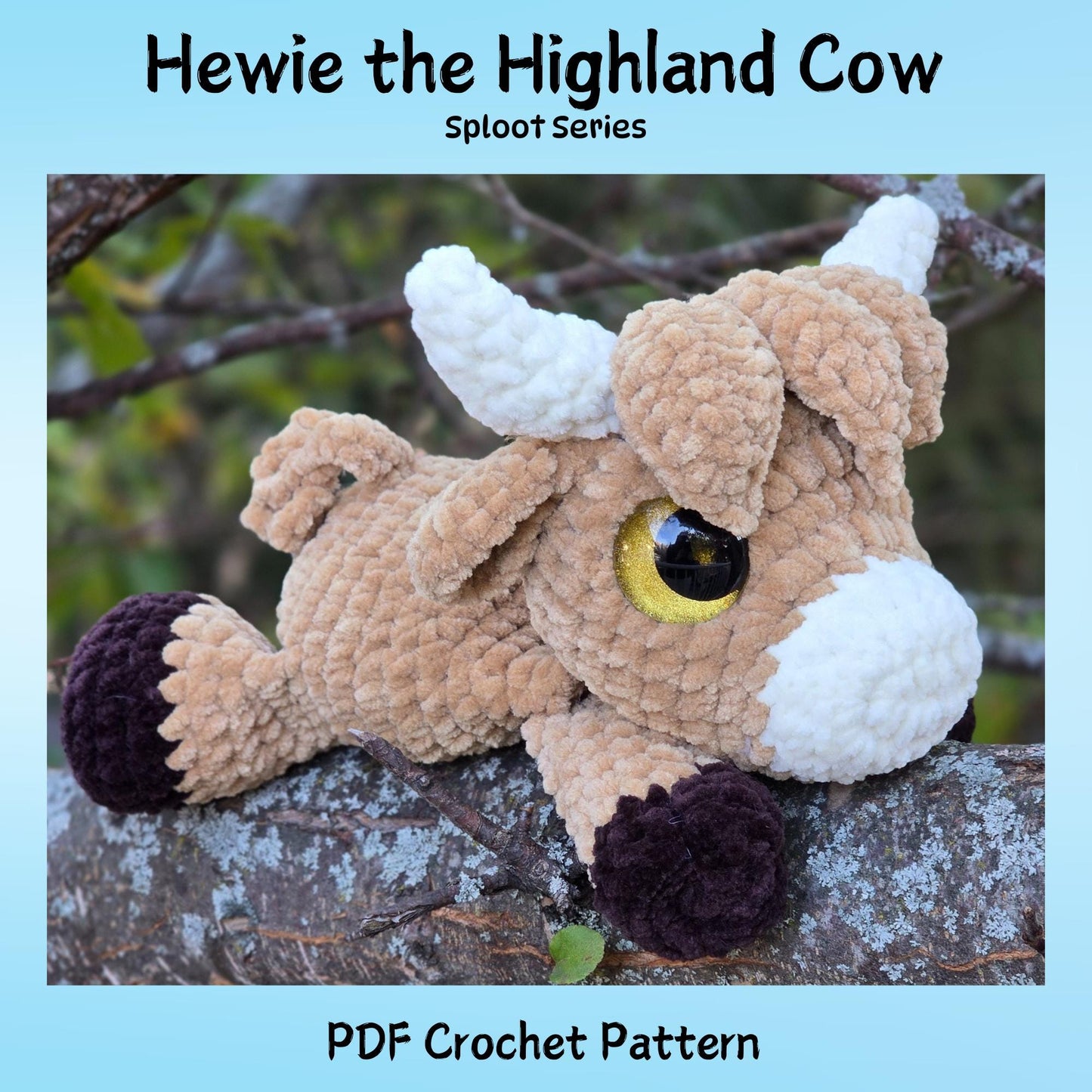 SnuggleBeansCrochet Hewie the Highland Cow Crochet Pattern Intermediate PDF