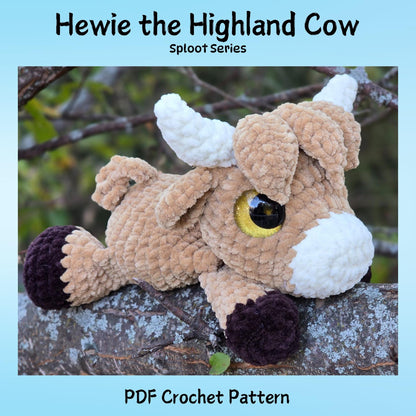 SnuggleBeansCrochet Hewie the Highland Cow Crochet Pattern Intermediate PDF