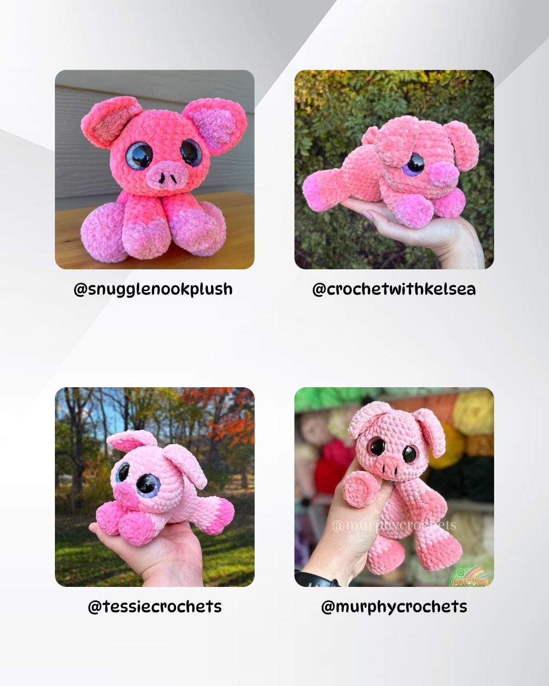 SnuggleBeansCrochet Pipsy the Pig Crochet Pattern Intermediate PDF