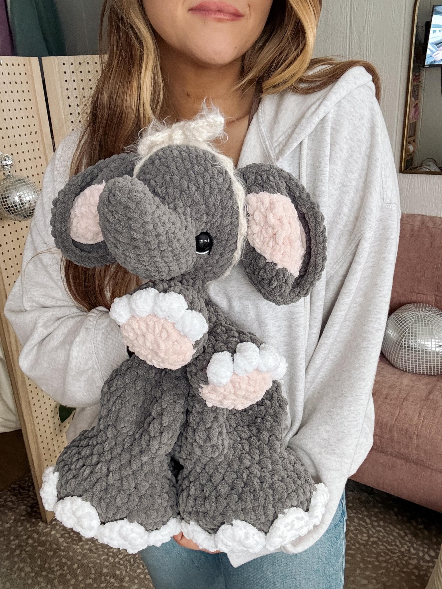 BkayCrochetCo JUMBO May the Elephant No Sew Crochet Amigurumi Pattern PDF