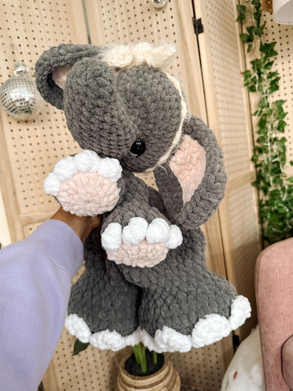 BkayCrochetCo JUMBO May the Elephant No Sew Crochet Amigurumi Pattern PDF
