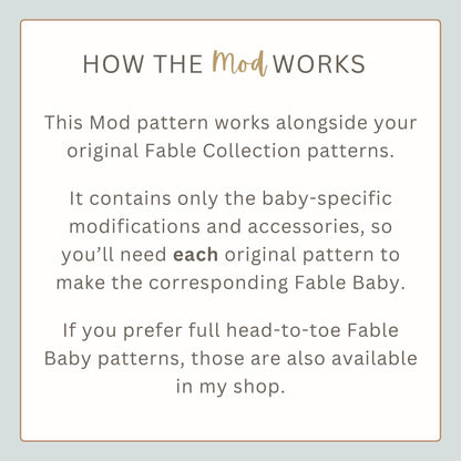 Oak and Marlow Fable Baby Mod Crochet Pattern (Fable Collection Extension)