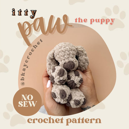 BkayCrochetCo ITTY Paw the Puppy STUFFIE Amigurumi Crochet Pattern PDF