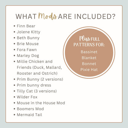 Oak and Marlow Fable Baby Mod Crochet Pattern (Fable Collection Extension)
