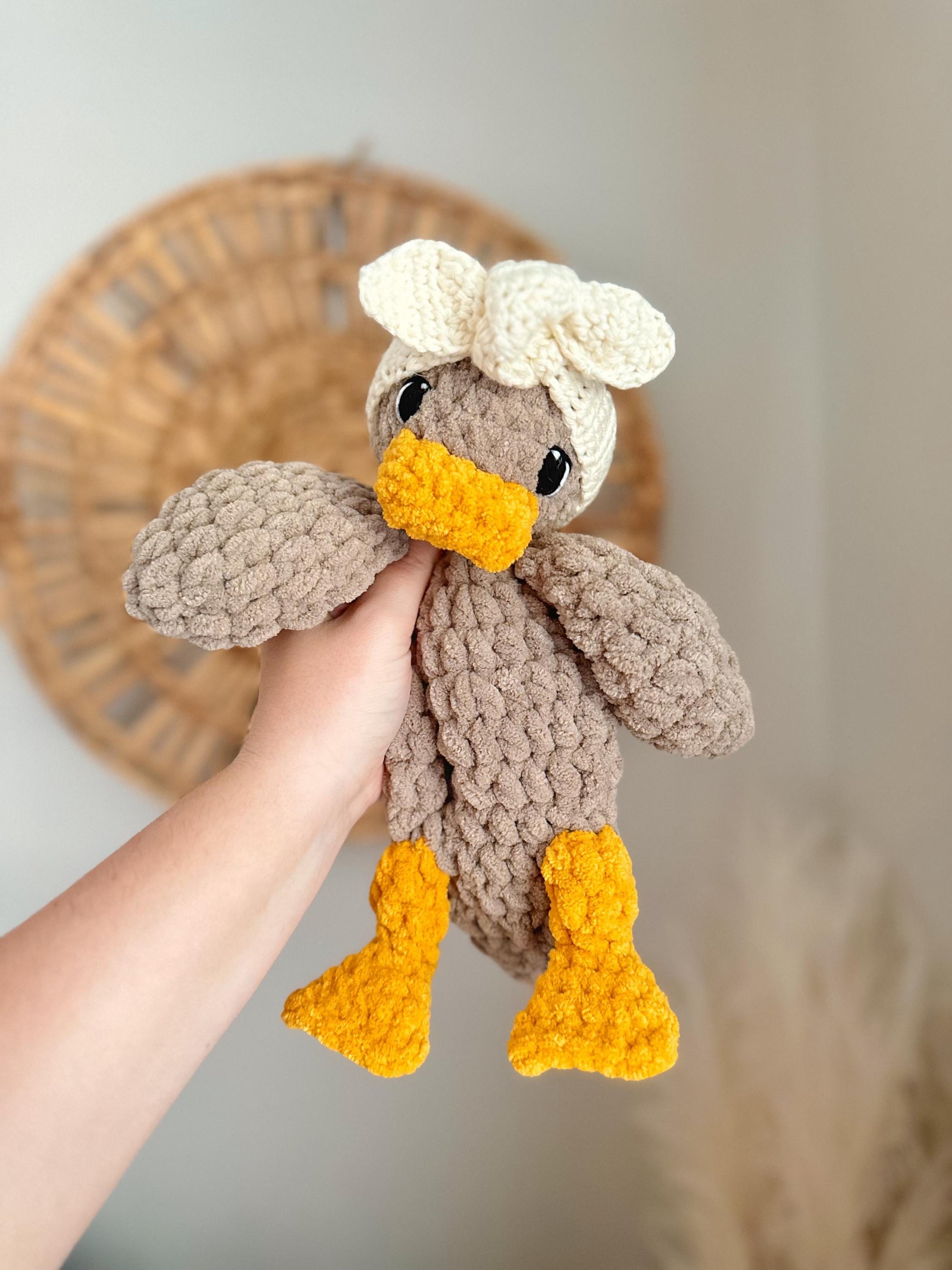 Della Duck Lovey Crochet Pattern: Low Sew Amigurumi (PDF Pattern)